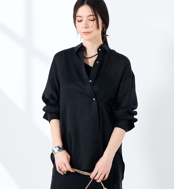 NOLLEY'S sophi「ウォッシャブルフィブリルラミーマルチウェイシャツ」|シャツ・ブラウス|