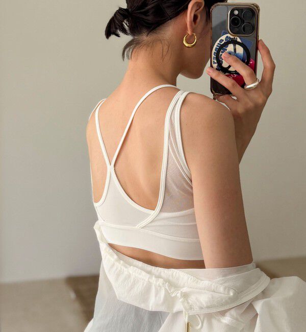 MAQWEL「【MAQWEL/マクウェル】ウォッシャブルバッククロスシアーブラトップ」|チューブトップ|