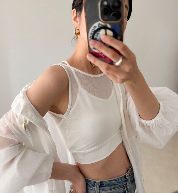 MAQWEL「【MAQWEL/マクウェル】ウォッシャブルバッククロスシアーブラトップ」|チューブトップ|