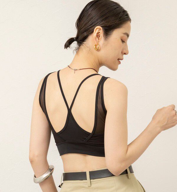 MAQWEL「【MAQWEL/マクウェル】ウォッシャブルバッククロスシアーブラトップ」|チューブトップ|