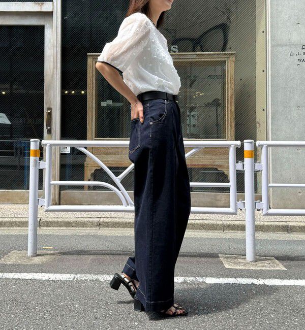 fredy emue「シアージャガードパイピング半袖ブラウス」|シャツ・ブラウス|