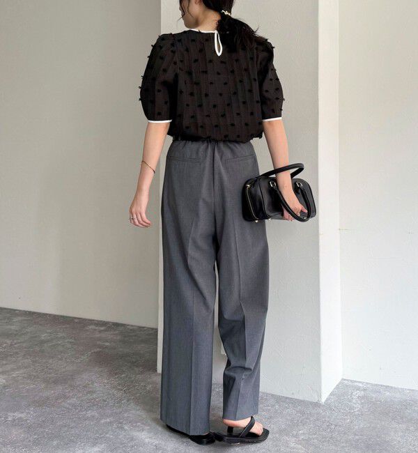 fredy emue「シアージャガードパイピング半袖ブラウス」|シャツ・ブラウス|