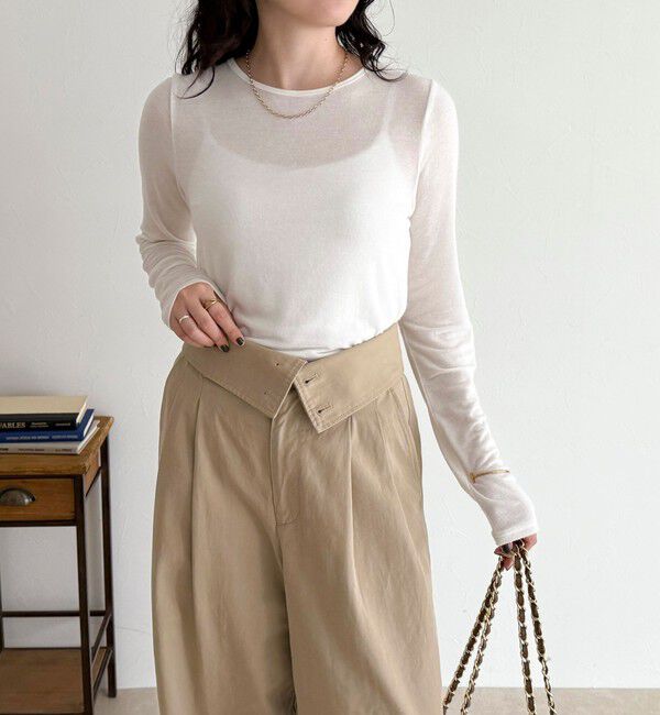 fredy emue「ウールブレンドシアーロンTシャツ」|Tシャツ・カットソー|