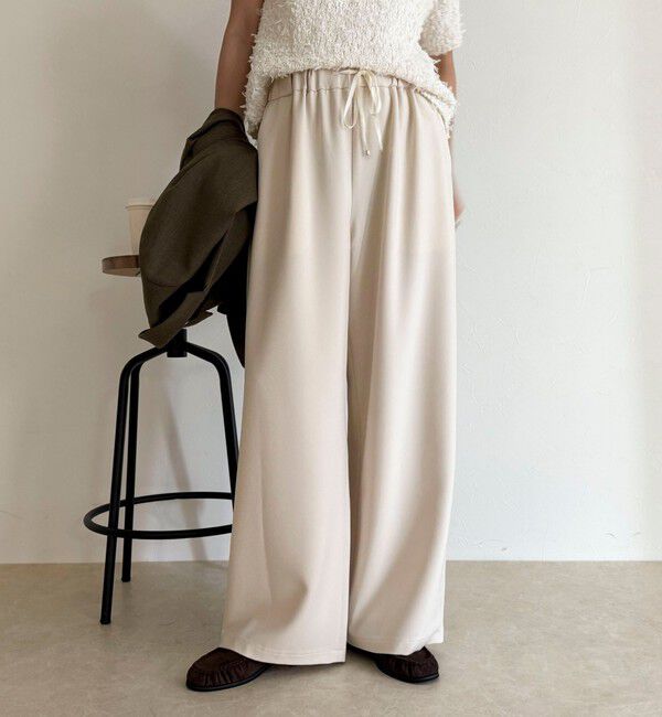 fredy emue「【リピーター続出！/高身長サイズあり】とろみWarmストレートイージーパンツ」|チノ|