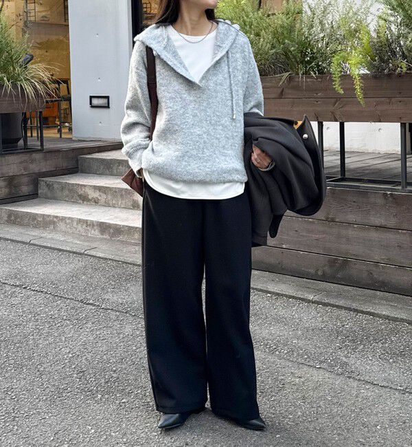 fredy emue「フード付きニットプルオーバー」|ニット・セーター|