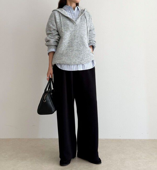 fredy emue「フード付きニットプルオーバー」|ニット・セーター|