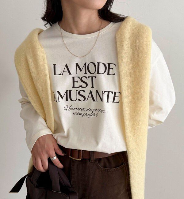 fredy emue「ロゴプリントロンTシャツ」|Tシャツ・カットソー|アイボリー