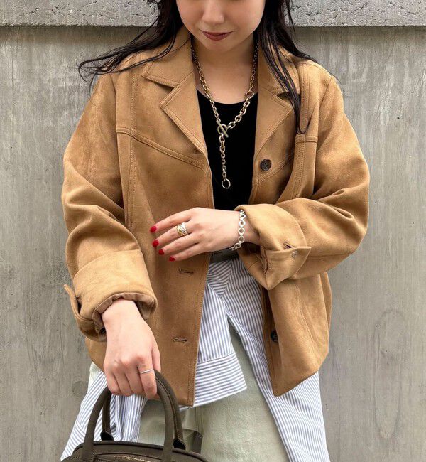 fredy emue「フェイクスエードジャケット」|テーラードジャケット|ベージュ