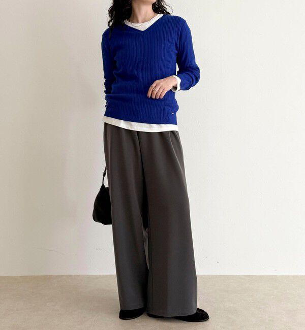 fredy emue「ちびVネックリブニットプルオーバー」|ニット・セーター|