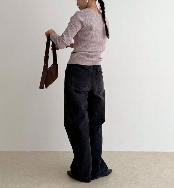 fredy emue「ちびVネックリブニットプルオーバー」|ニット・セーター|