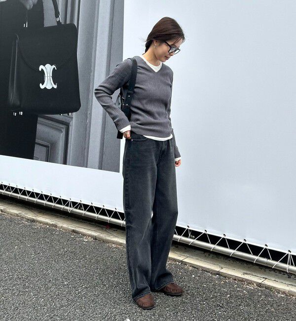 fredy emue「ちびVネックリブニットプルオーバー」|ニット・セーター|