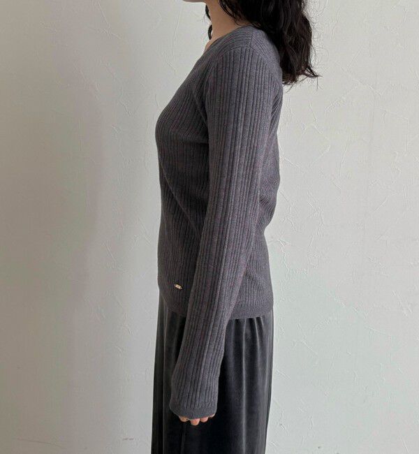 fredy emue「ちびVネックリブニットプルオーバー」|ニット・セーター|