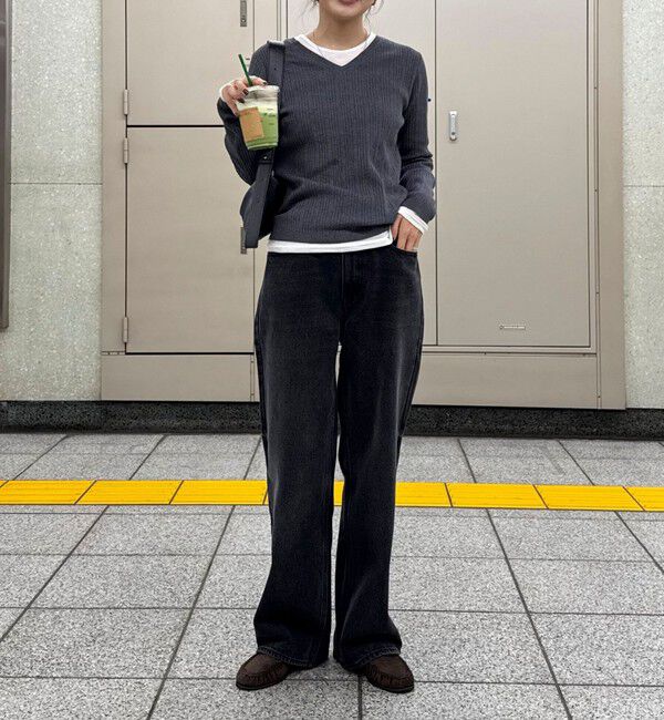 fredy emue「ちびVネックリブニットプルオーバー」|ニット・セーター|