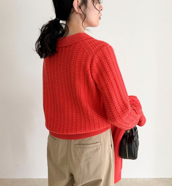 fredy emue「FR刺繍ケーブル柄ポロ衿ニットプルオーバー」|ニット・セーター|