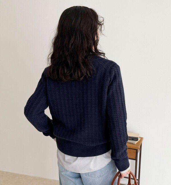 fredy emue「FR刺繍ケーブル柄ポロ衿ニットプルオーバー」|ニット・セーター|