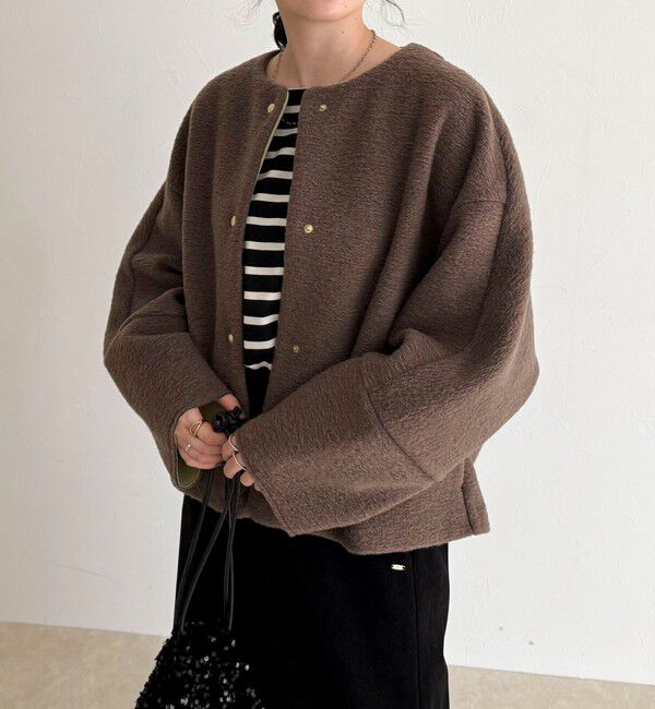 fredy emue「イタリアンエアリーノーカラーブルゾン」|ブルゾン・スタジャン|