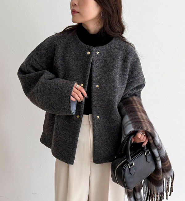 fredy emue「イタリアンエアリーノーカラーブルゾン」|ブルゾン・スタジャン|