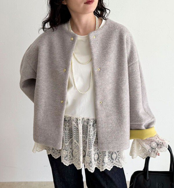 fredy emue「イタリアンエアリーノーカラーブルゾン」|ブルゾン・スタジャン|