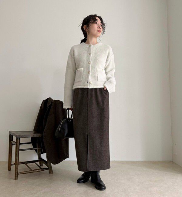 fredy emue「シャギー裏配色ジャケットカーディガン」|カーディガン|