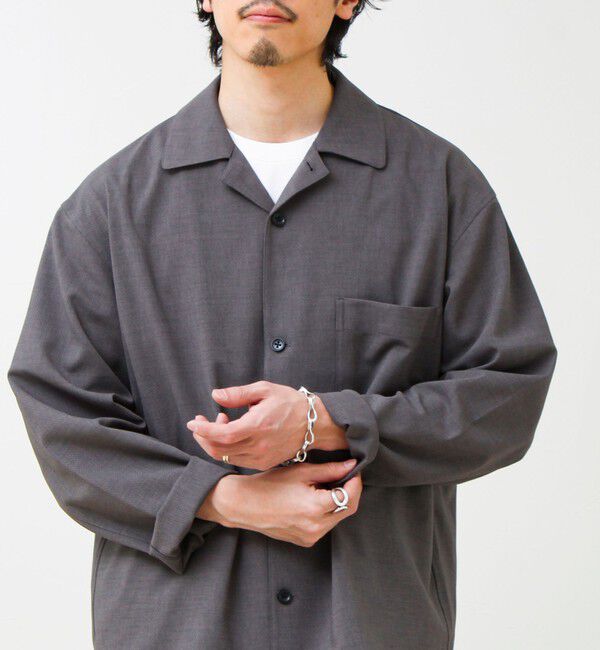 GLOSTER「【春夏に着たい上品素材】リネンタッチドビーワークシャツ」|シャツ・ブラウス|