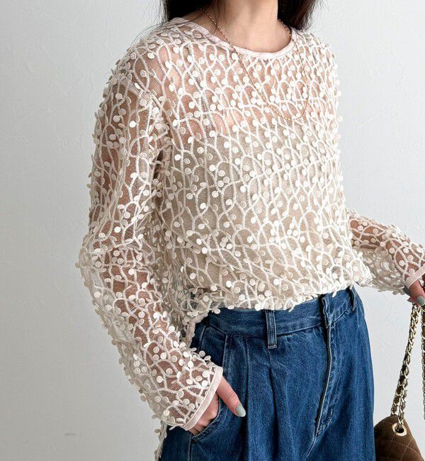 fredy emue「《セットアップ対応》フォーカスドット刺繍プルオーバー」|シャツ・ブラウス|