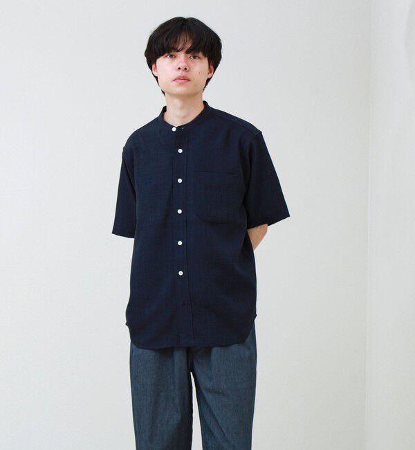 GLOSTER「【セットアップ対応】リネンライクバンドカラーシャツ」|シャツ・ブラウス|