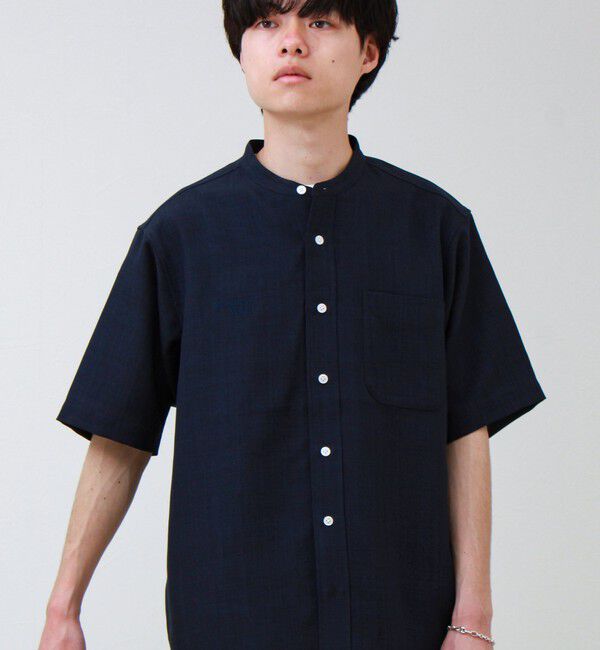 GLOSTER「【セットアップ対応】リネンライクバンドカラーシャツ」|シャツ・ブラウス|