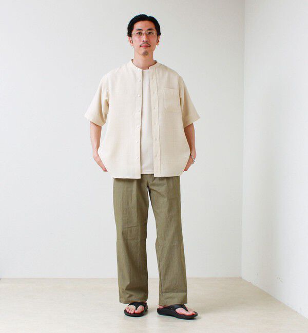 GLOSTER「【セットアップ対応】リネンライクバンドカラーシャツ」|シャツ・ブラウス|