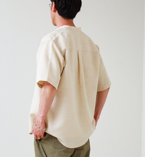 GLOSTER「【セットアップ対応】リネンライクバンドカラーシャツ」|シャツ・ブラウス|