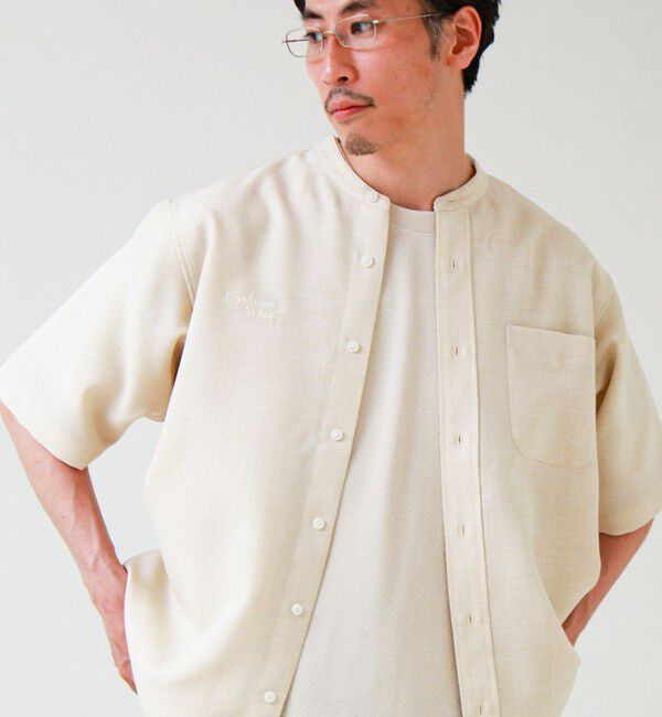 GLOSTER「【セットアップ対応】リネンライクバンドカラーシャツ」|シャツ・ブラウス|