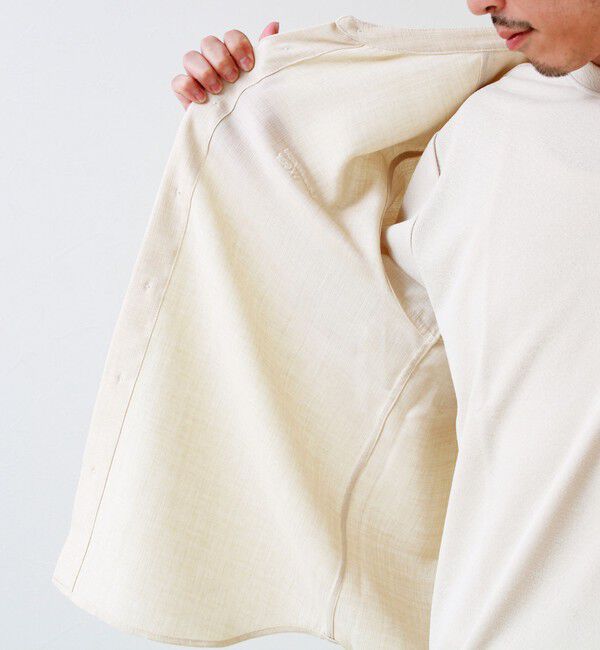 GLOSTER「【セットアップ対応】リネンライクバンドカラーシャツ」|シャツ・ブラウス|