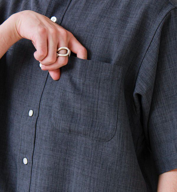 GLOSTER「【セットアップ対応】リネンライクバンドカラーシャツ」|シャツ・ブラウス|