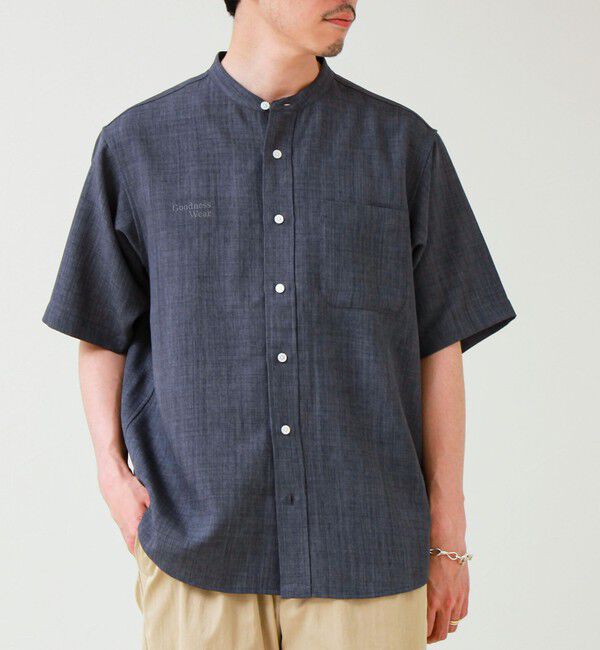 GLOSTER「【セットアップ対応】リネンライクバンドカラーシャツ」|シャツ・ブラウス|