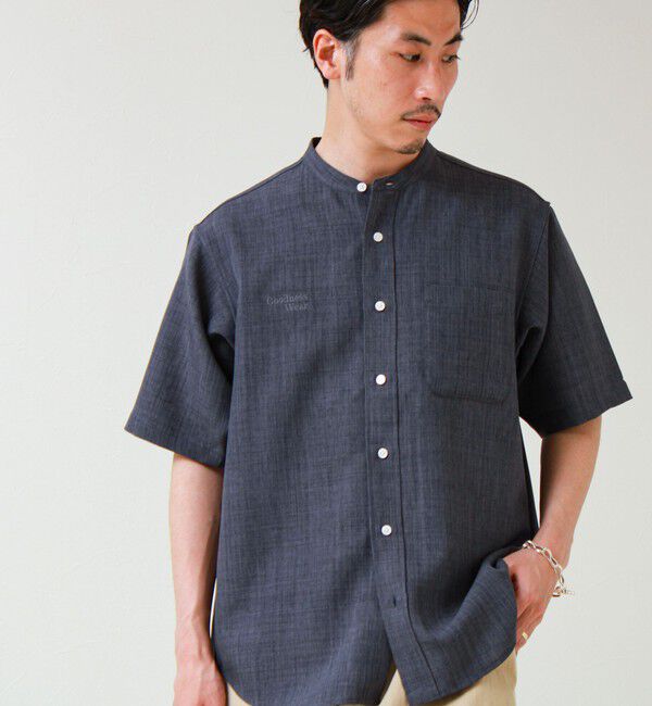 GLOSTER「【セットアップ対応】リネンライクバンドカラーシャツ」|シャツ・ブラウス|