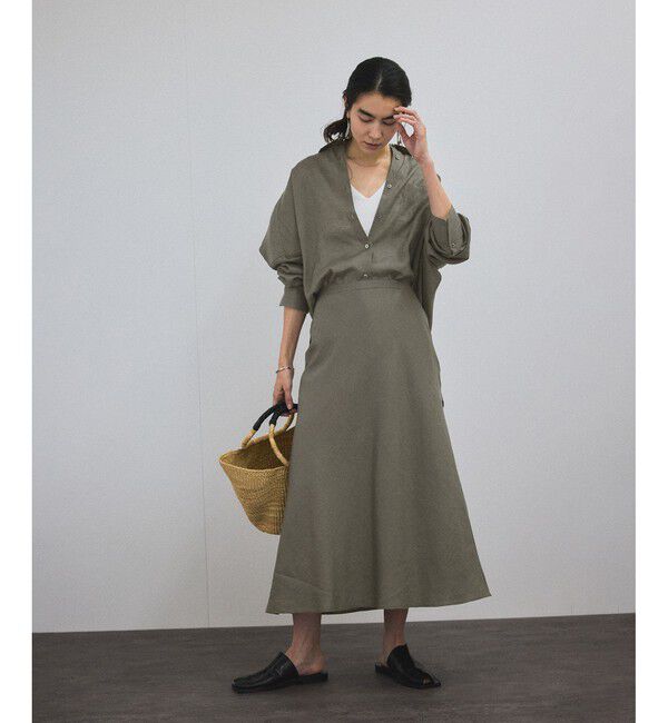 SALON adam et rope'「リネンバイヤススカート［GENTLE LINEN］」|スカート|
