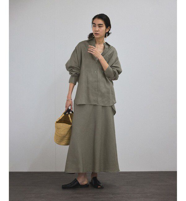 SALON adam et rope'「リネンバイヤススカート［GENTLE LINEN］」|スカート|