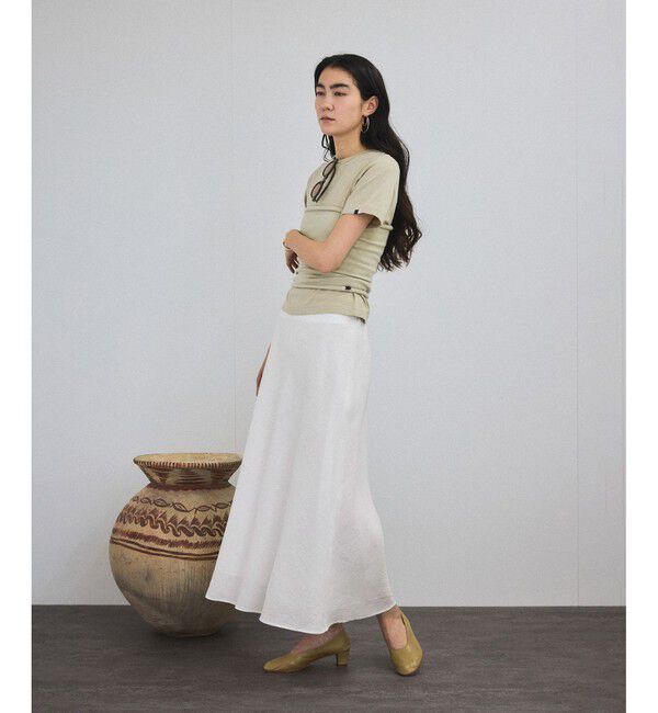 SALON adam et rope'「リネンバイヤススカート［GENTLE LINEN］」|スカート|
