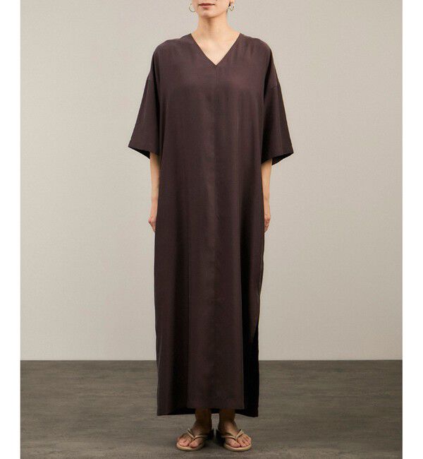 SALON adam et rope'「キュプラツイルVネックワンピース」|ワンピース|