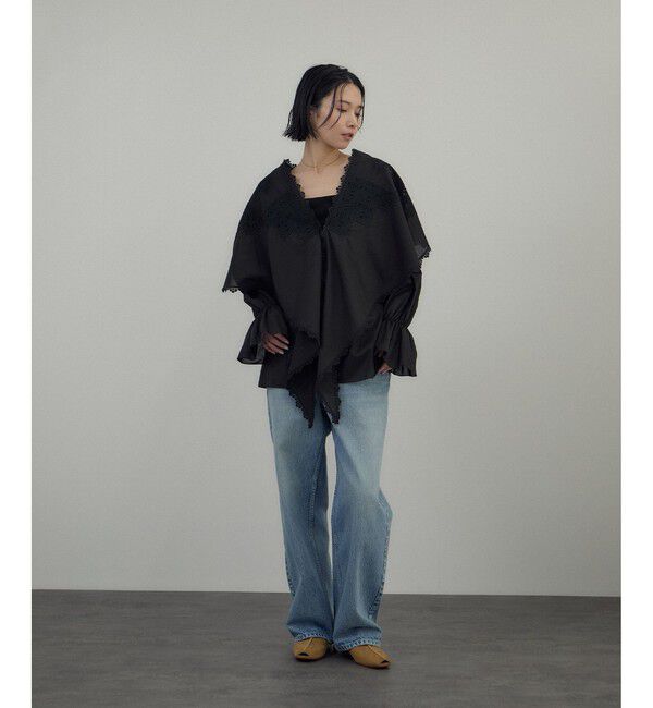 SALON adam et rope'「クロスレースケープブラウス / マルチWAY」|シャツ・ブラウス|