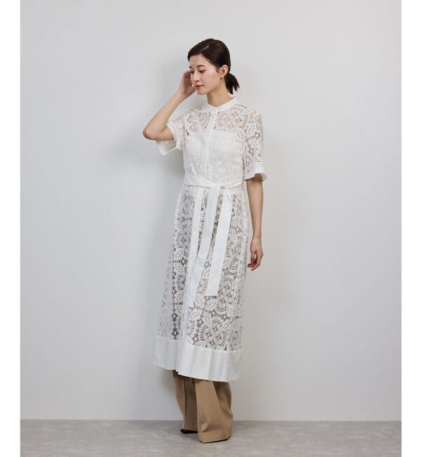 ROPE「コットンレースシャツワンピース」|ワンピース|