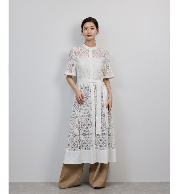 ROPE「コットンレースシャツワンピース」|ワンピース|