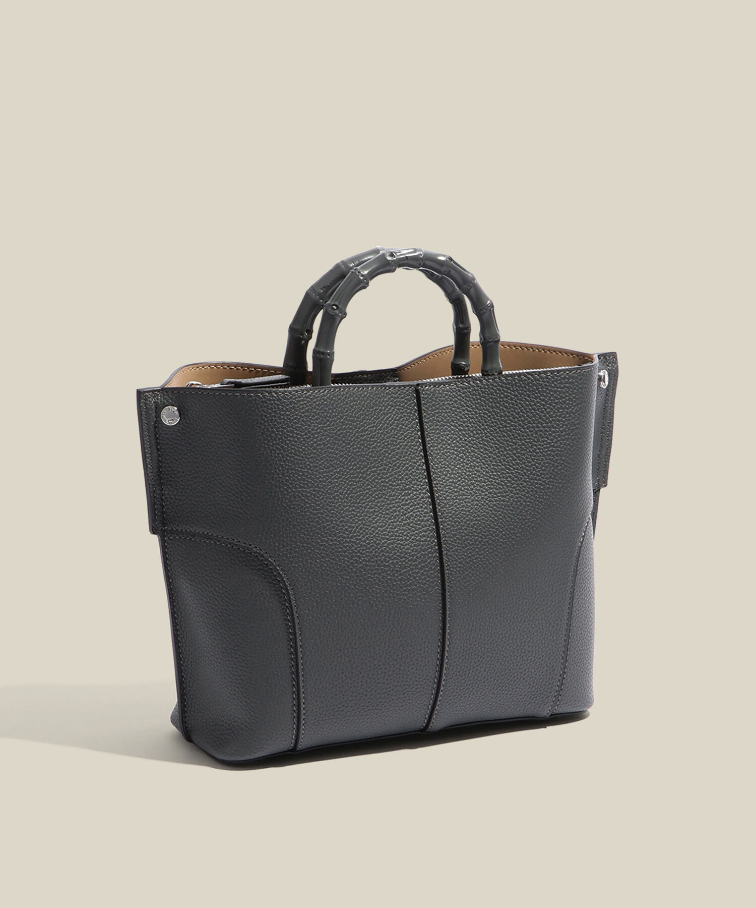 ROPE「【E'POR】BAMBOO BAG Medium/軽量・通勤・26SS」|ハンドバッグ|グレー(07)