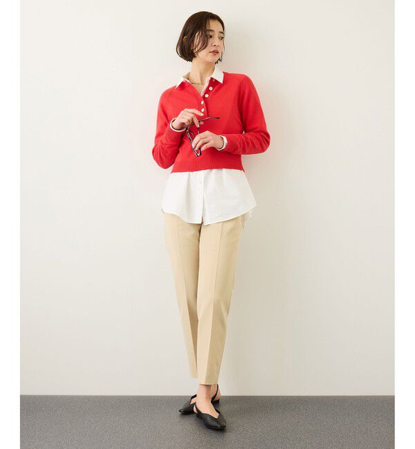 ROPE「ダブルクロスストレッチペンシルパンツ/接触冷感・イージーケア・セットアップ対応」|チノ|