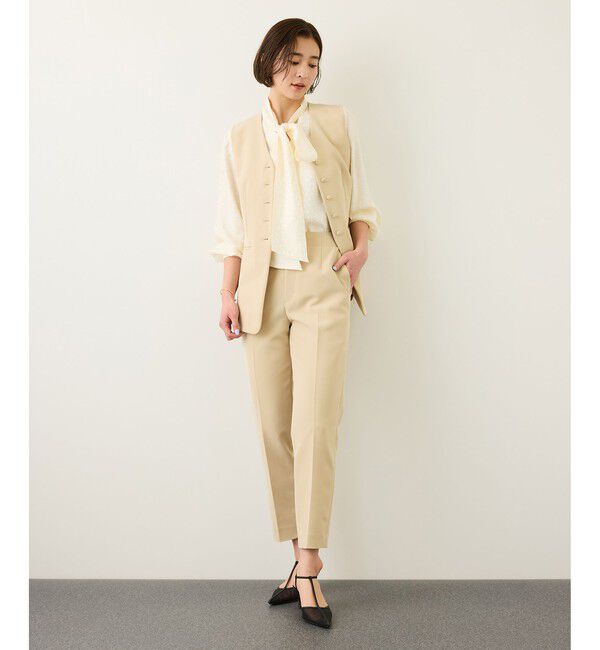 ROPE「ダブルクロスストレッチペンシルパンツ/接触冷感・イージーケア・セットアップ対応」|チノ|