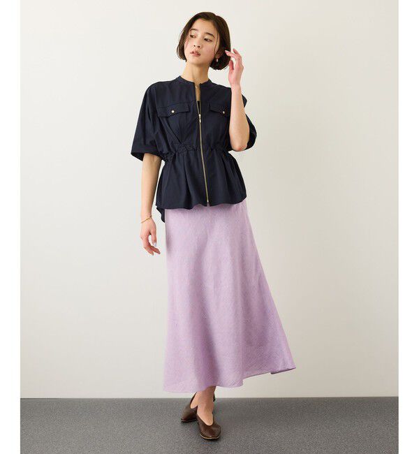 ROPE「フロントジップブルゾンブラウス/イージーケア」|シャツ・ブラウス|