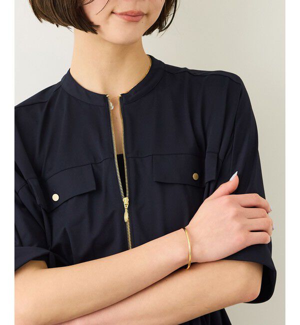 ROPE「フロントジップブルゾンブラウス/イージーケア」|シャツ・ブラウス|