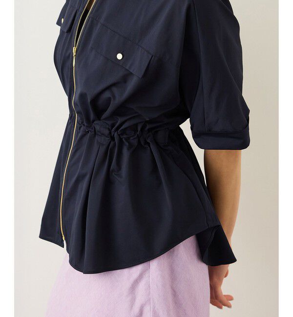 ROPE「フロントジップブルゾンブラウス/イージーケア」|シャツ・ブラウス|