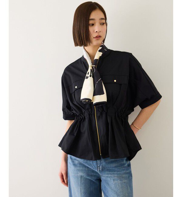 ROPE「フロントジップブルゾンブラウス/イージーケア」|シャツ・ブラウス|