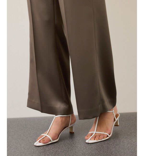 ROPE「ドレープサテンイージーパンツ/セットアップ対応・イージーケア」|チノ|