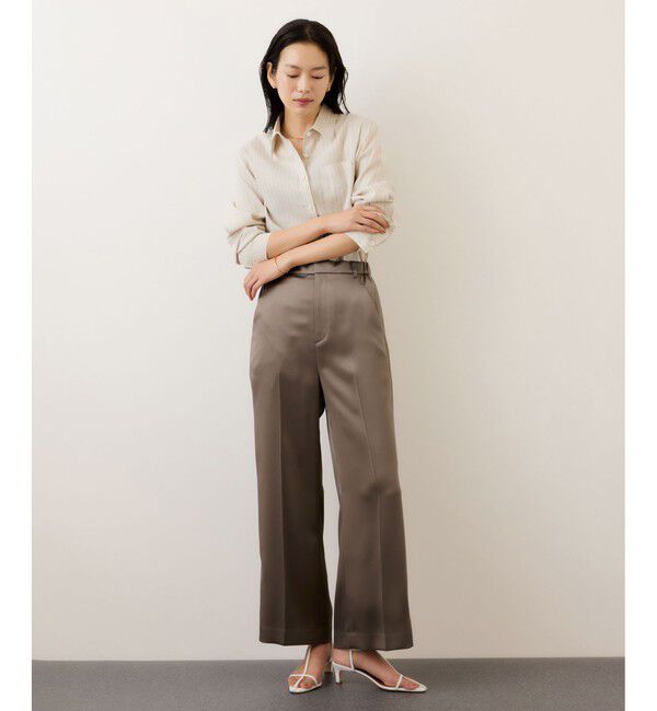 ROPE「ドレープサテンイージーパンツ/セットアップ対応・イージーケア」|チノ|